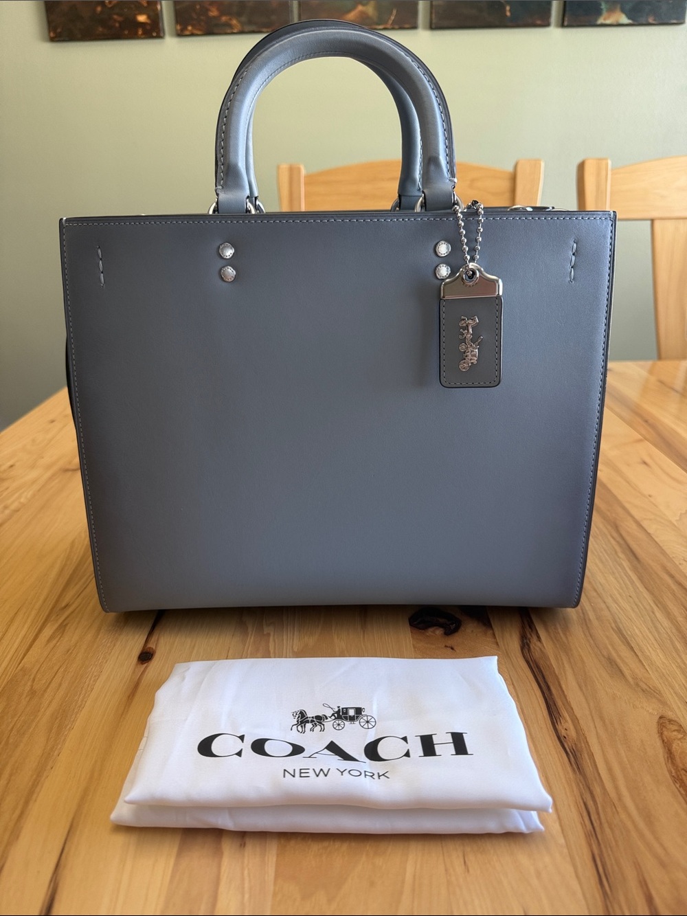 Coach Rogue Bag in Grey Blue/Silver Hardware
